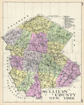 1912 Century Map of Sullivan County, New York