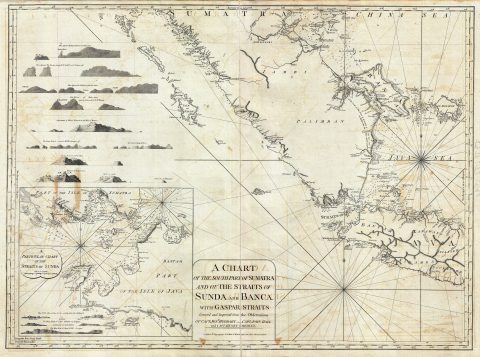 1794 Laurie and Whittle Nautical Chart or Map of the Southern Sumata, Indonesia