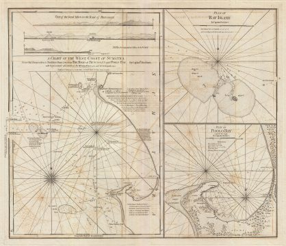 1797 Laurie and Whittle Nautical Map of the West Coast of Sumatra, Indonesia