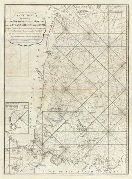 1794 Laurie and Whittle Nautical Map of the Straits of Sunda, Banca and Gaspar, Indonesia