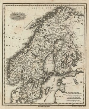 1828 Malte-Brun Map of Sweden and Norway