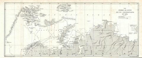 1879 Map of the Swedish and Dutch Arctic Expeditions