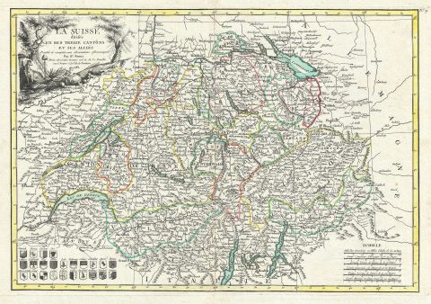 1782 Bonne Map of Switzerland