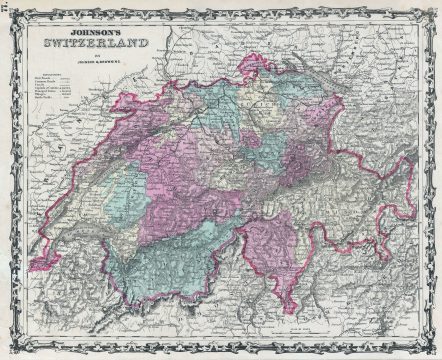 1861 Johnson Map of Switzerland
