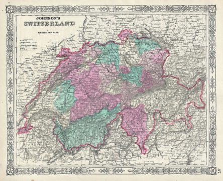 1864 Johnson Map of Switzerland