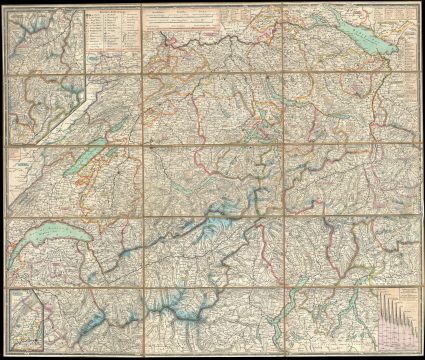 1834 Keller Pocket Map of Switzerland