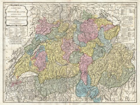 1794 Laurie and Whittle Map of Switzerland
