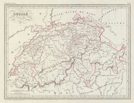 1843 Malte-Brun Map of Switzerland