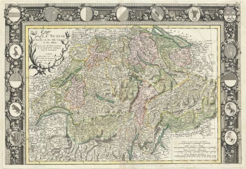 1762 Rizzi Zannoni Map of Switzerland