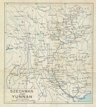 1924 Imperial Japanese Railway Map of the Yunnan and Sichuan Province, China