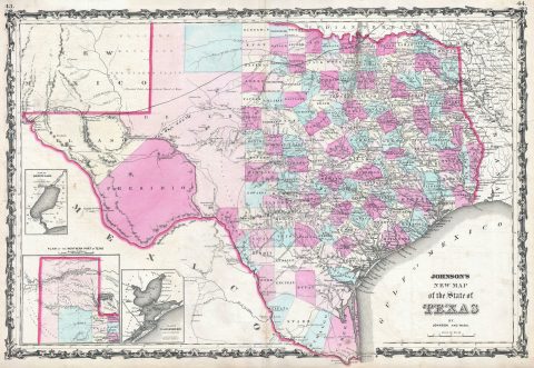 1862 Johnson Map of Texas