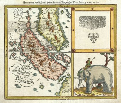 1588 Sebastian Munster Map of Sumatra and Malay (Malaysia)