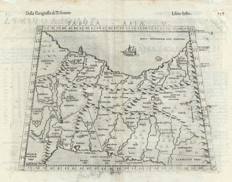 1588 Ruscelli and Ptolemy Map of Persia