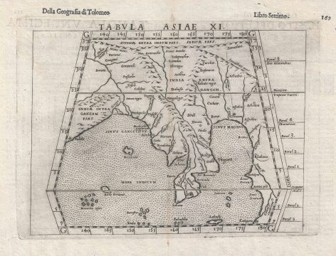 1574 Ruscelli and Ptolemy Map of Southeast Asia