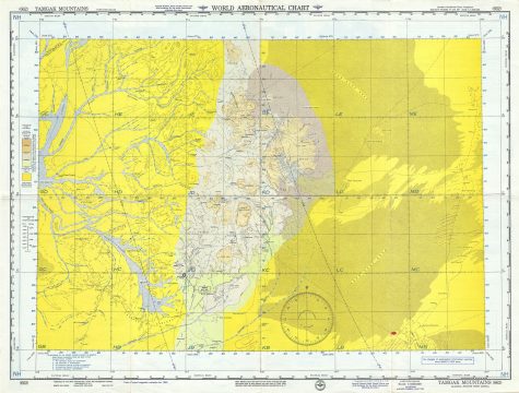 1953 U.S. Air Force Aeronautical Chart or Map of Tamgak Mountains, Agadez, Niger