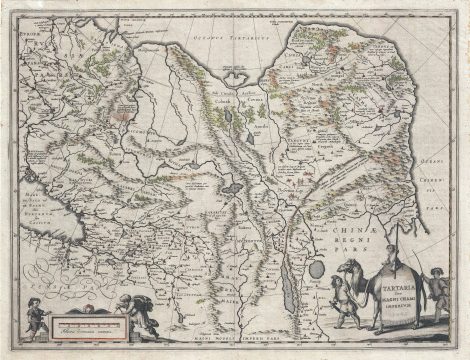 1645 Blaeu Map of Northeast Asia: Siberia, Mongolia, Tartary, China, Central Asia