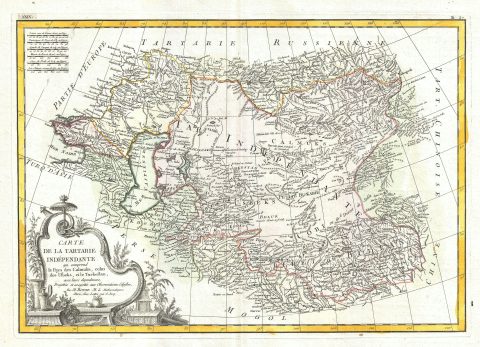 1771 Bonne Map of Central Asia