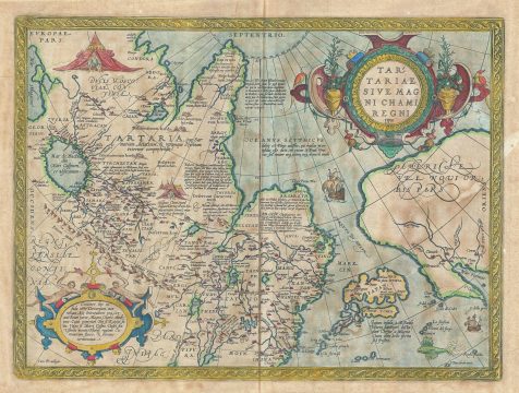 1570 / 1609 Ortelius Map of Tartary (1st state)