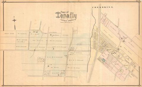 1876 Walker Map of Tenafly, Palisade, New Jersey