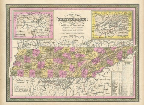 1849 Mitchell Map of Tennessee