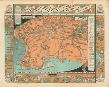 1932 Atwood Pictorial Map of Los Angeles for the Olympic Games