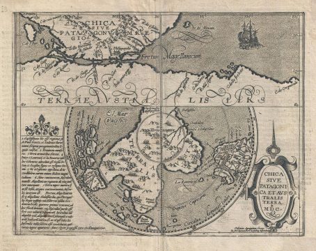1600 Matthias Quad Map of the Straits of Magellan and Terre Australis