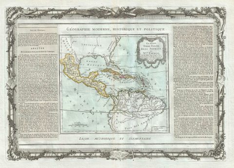 1786 Desnos and de la Tour Map of Mexico, Central America and the West Indies (Antilles)