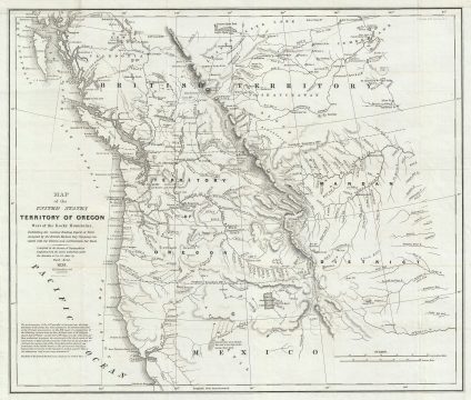 1838 Hood Map of the Territory of Oregon (Oregon, Washington, Utah, British Columbia, California)