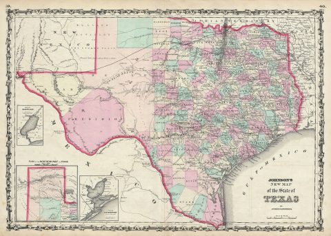 1861 Johnson Map of Texas