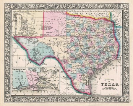 1864 Mitchell Map of Texas