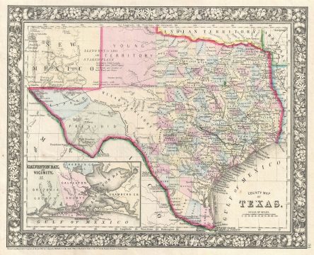 1866 Mitchell Map of Texas