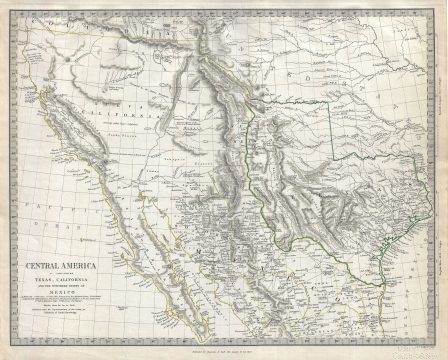 1842 S.D.U.K. Map of the Republic of Texas (at fullest) and California