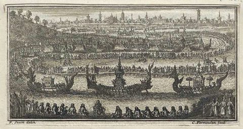 1686 Sevin Vignette of Boats in Thailand