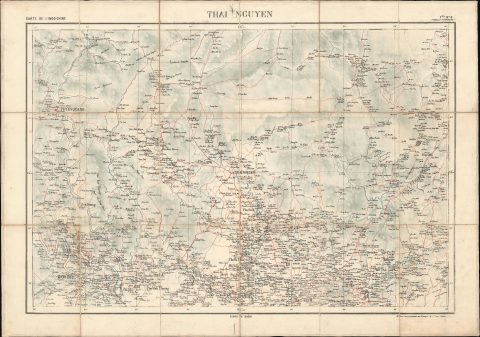 1895 Bureau Topographique Map of Thai Nguyen, Vietnam