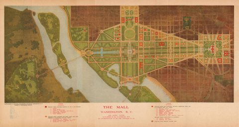 1915 National Geographic Map of the National Mall, Washington, D.C.
