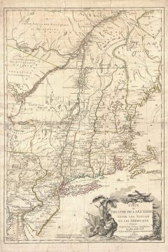 1777 Brion de La Tour Map of New York and New England (Revolutionary War)