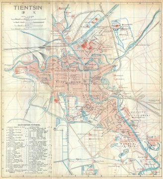 1915 Japanese Bi-lingual Railway Map of Tientsin or Tianjin, China