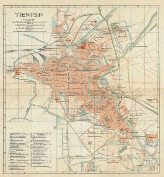 1924 Imperial Japanese Railway Map of Tientsin or Tianjin or Tienjin, China