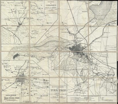 1901 French Map of Tianjin (Tientsin), China during the Boxer Rebellion