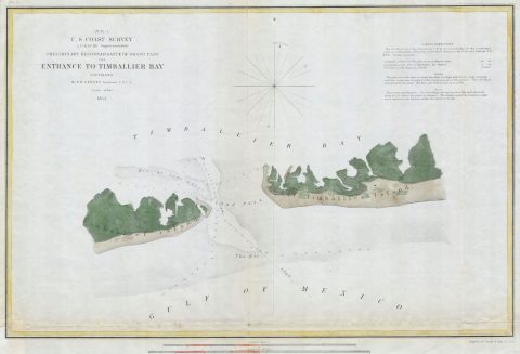 1853 U.S.C.S. Map of Timbalier Bay, Louisiana