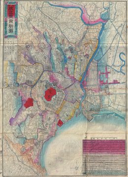 1886 Meiji 19 Japanese Map of Tokyo, Japan