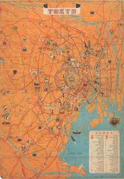 1950 New World Press Pictorial Map of Tokyo