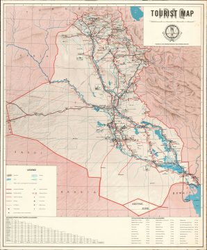 1972 Summer Resorts and Tourism Service Tourist Map of Iraq