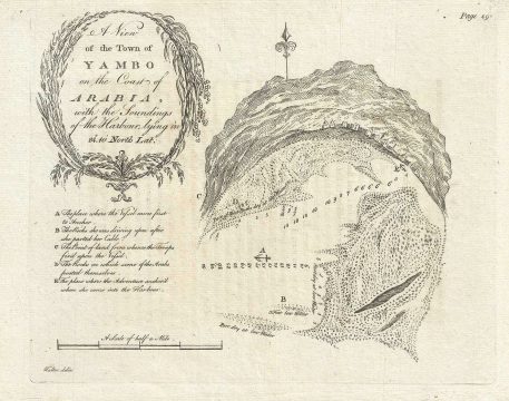 1787 Walter Chart or Map of Yambo or Yanbu, Saudi Arabia