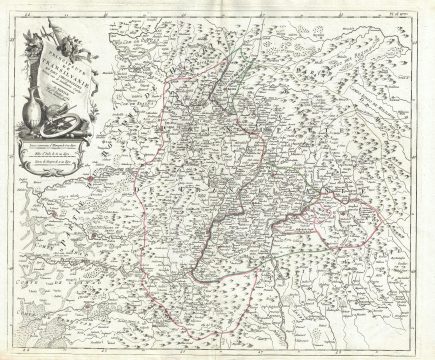 1784 Santini Map of Transylvania / Romania