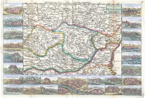 1710 De La Feuille Map of Transylvania & Moldova