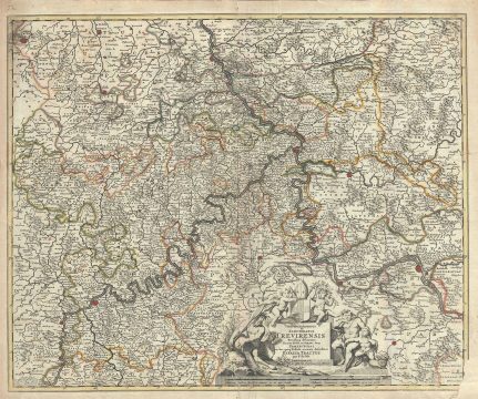 1721 De Wit Map of the Electorate of Trier, Germany