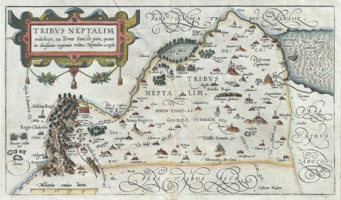 1590 Adrichem Map of Tribe of Naphtali, Israel (Sea of Galilee, Golan Heights)