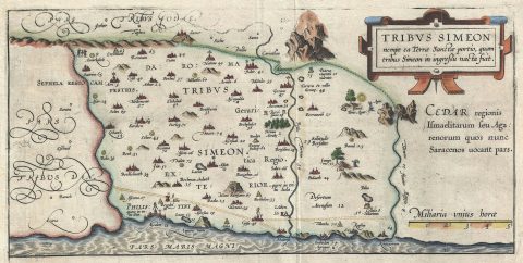 1590 Adrichem Map of the Tribe of Simeon, Israel (South of Canaan)
