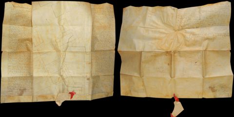 1796 Benjamin Taylor Manuscript Survey Map of Tribeca, New York and Indenture